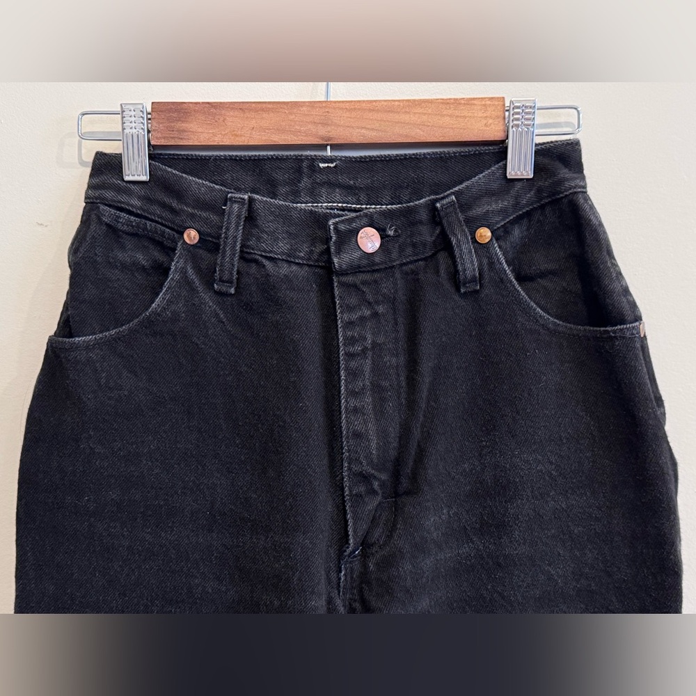 Wrangler Straight Leg Jeans in Washed Black - Picture 4 of 13